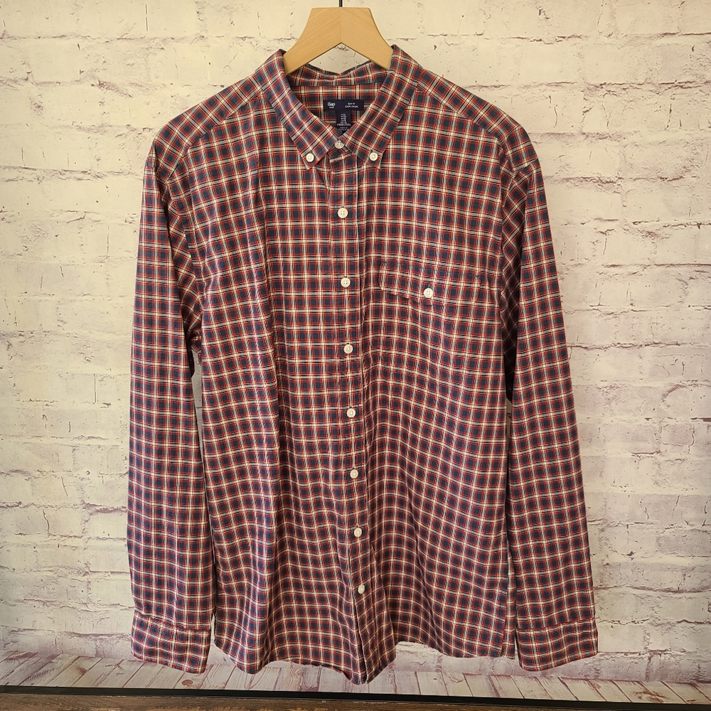 GAP Factory Slim Fit Plaid Button Down Shirt XL